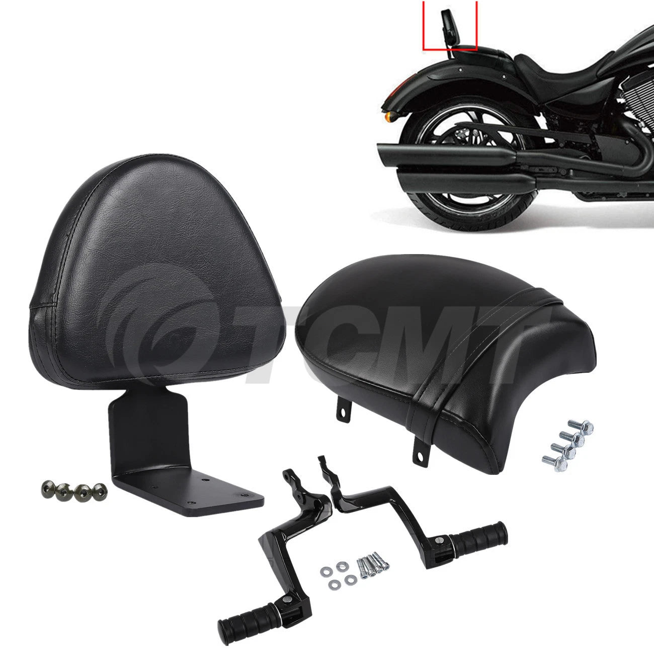 Sissy Bar Backrest & Foot Pegs for Victory Gunner Judge (2013–2017)
