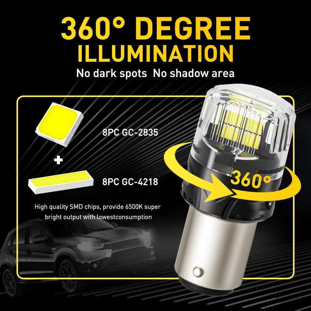 2X LED Tail Brake Stop Parking Reverse Turn Signal Bulb for Make Model