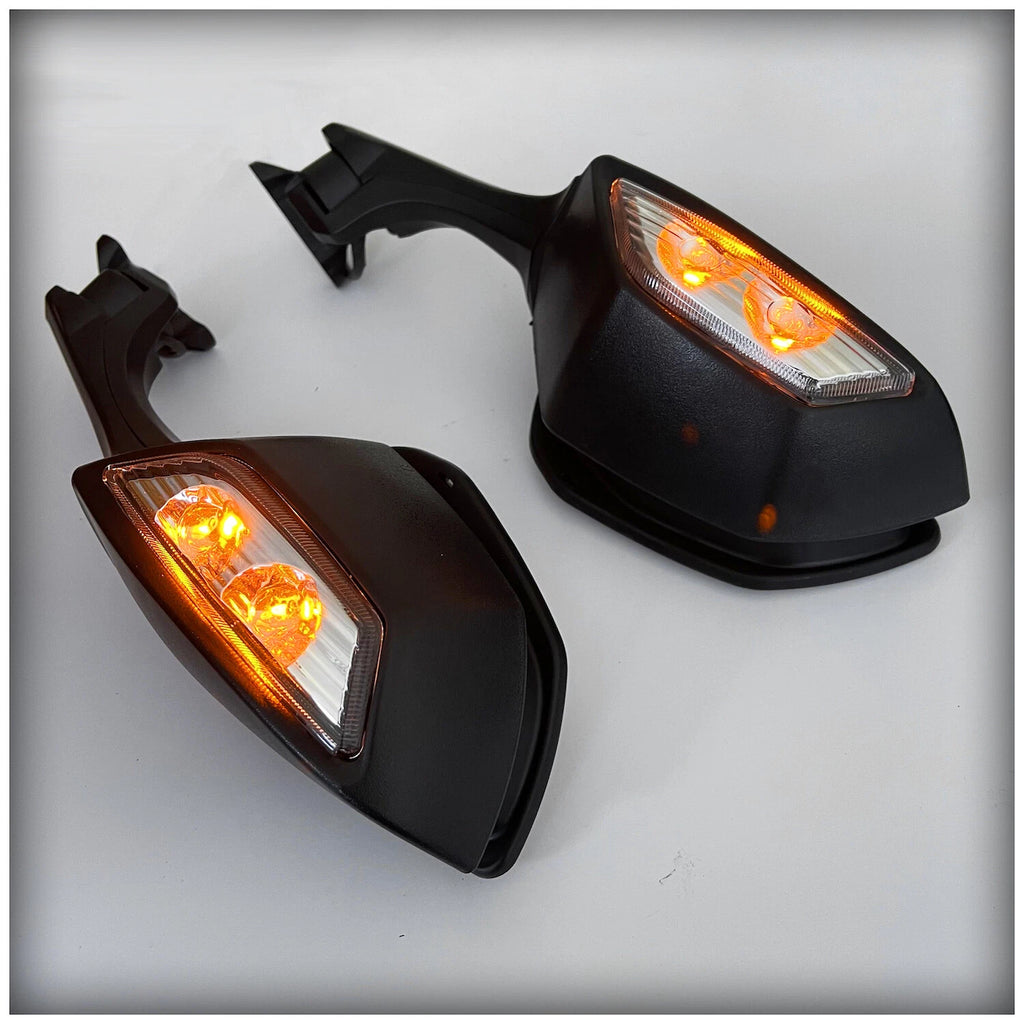 LED Rear View Mirrors with Turn Signal for Kawasaki Ninja ZX10R (2016–2020)