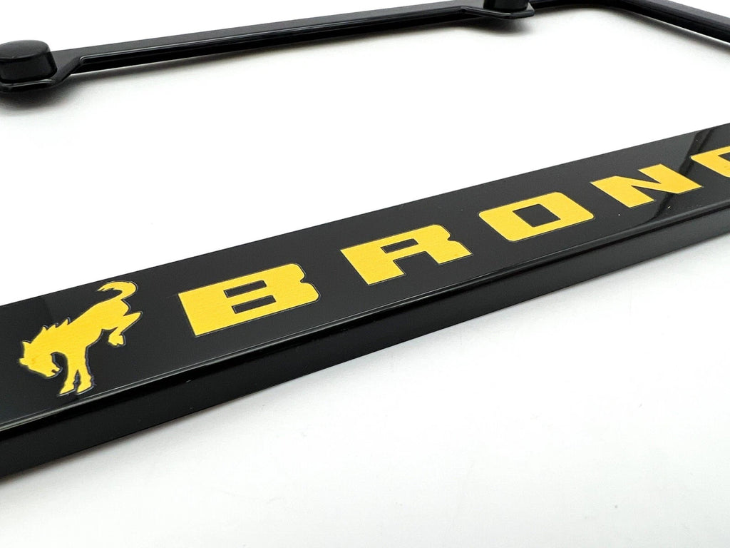License Plate Frame Black Plastic with Emblem for Ford Bronco (2021–2025)