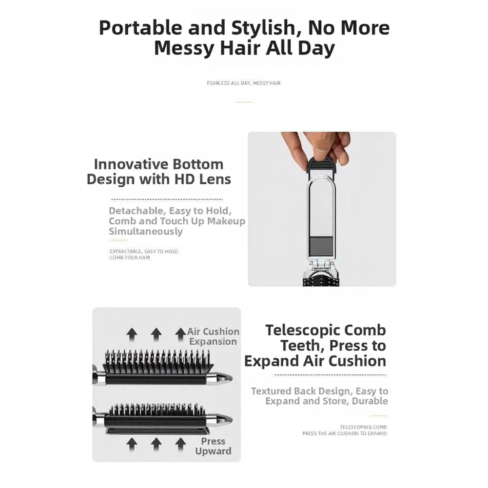 Folding Comb with Mirror for Travel Gym Office Use (11 x 4 x 3 cm)
