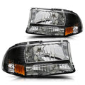Bumper Headlight/Lamp for Dodge Dakota/Durango (1997–2004) Black Housing Amber Corner