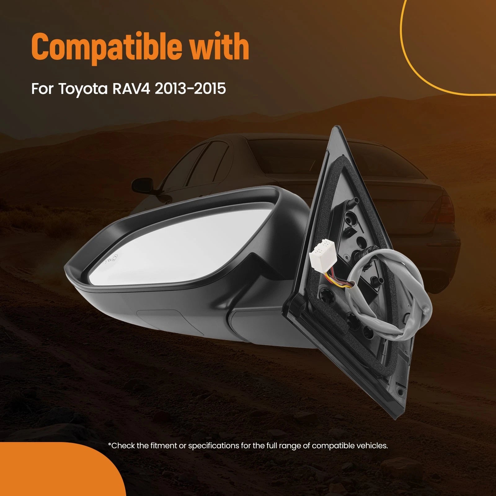 Heated Side Mirror for Toyota RAV4 (2013–2014) 879100R090B1 Black