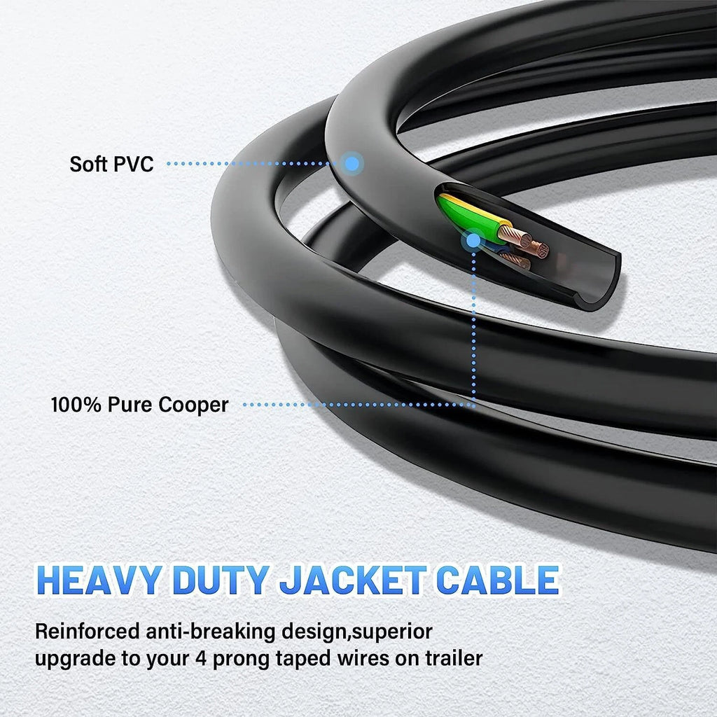 4 Way Trailer Connector Wiring Harness Extension Cable 10ft Heavy Duty