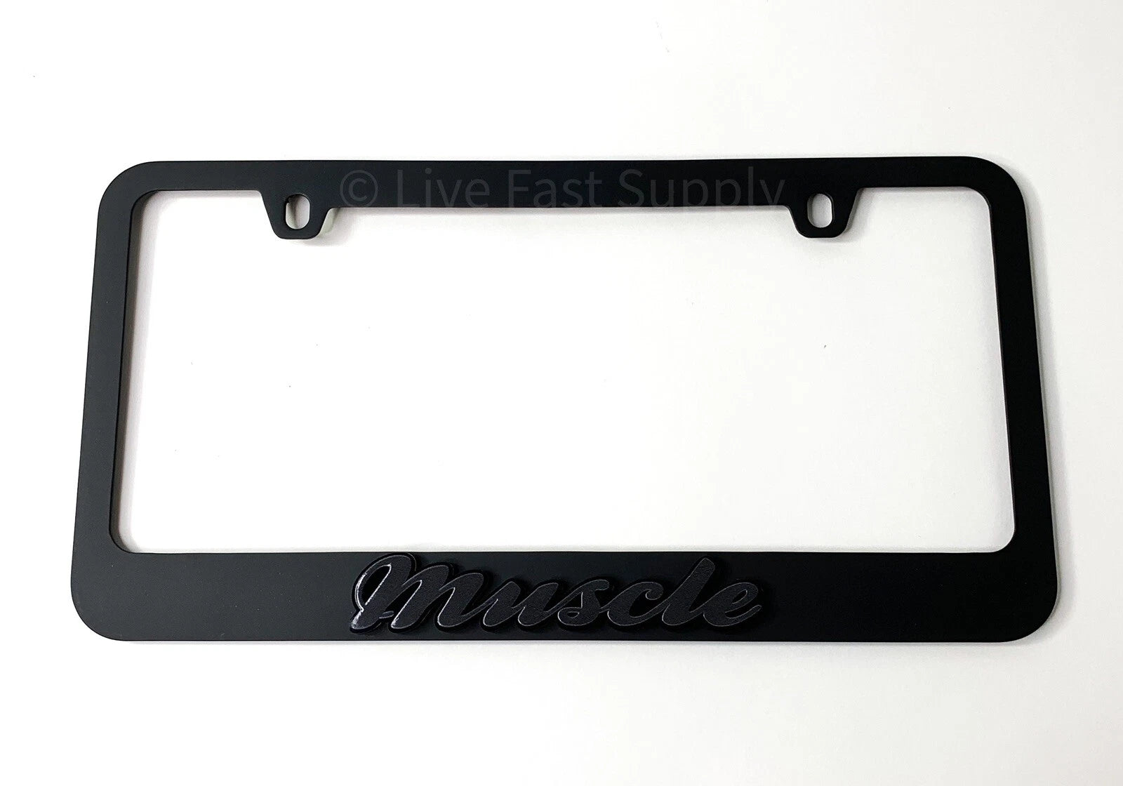 Matte License Plate Frame Premium Gray with Black Outline for Muscle Style (Universal)