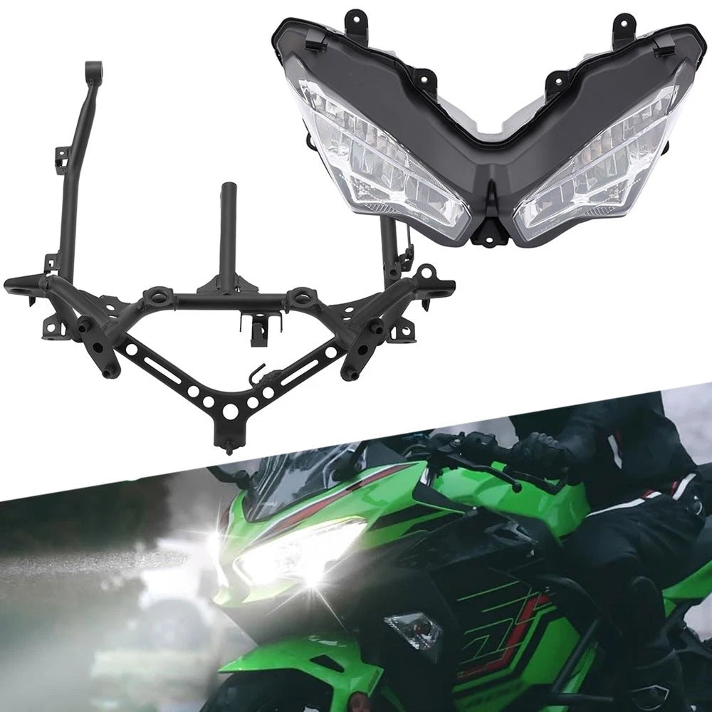 LED Headlight Assembly & Stay Fairing Bracket for Kawasaki Ninja 400 (2018–2024)