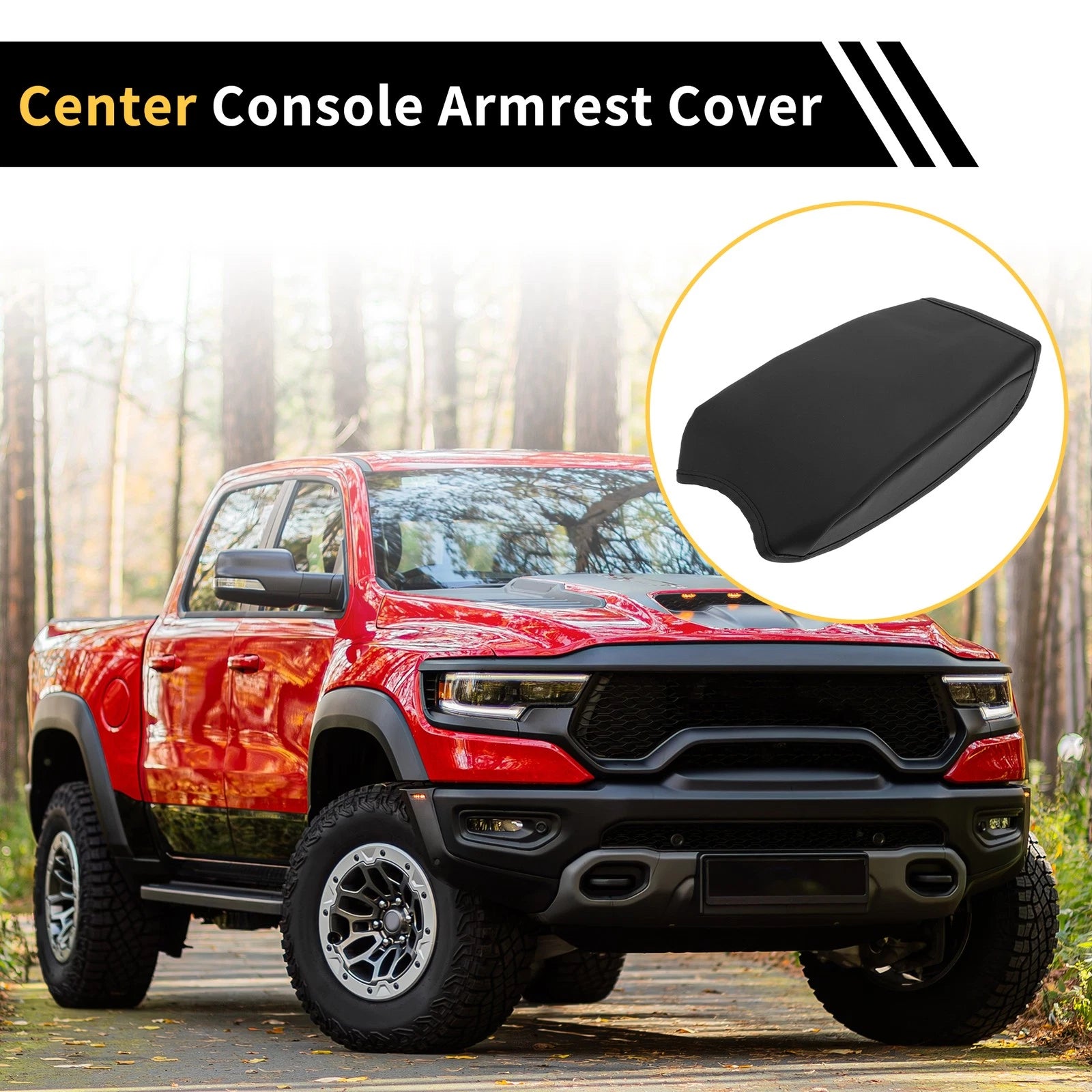 Console Lid Armrest Cover for Toyota Tacoma (Microfiber Leather, Beige)