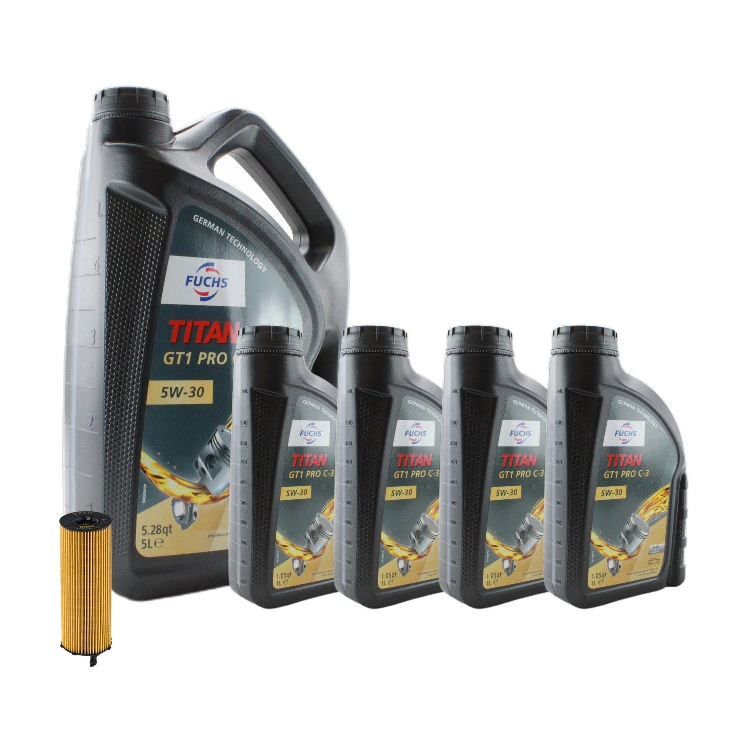 Engine Oil Change Kit 9L Fuchs TITAN GT1 PRO C-3 5W-30 for Q7 Touareg (2007–2018)