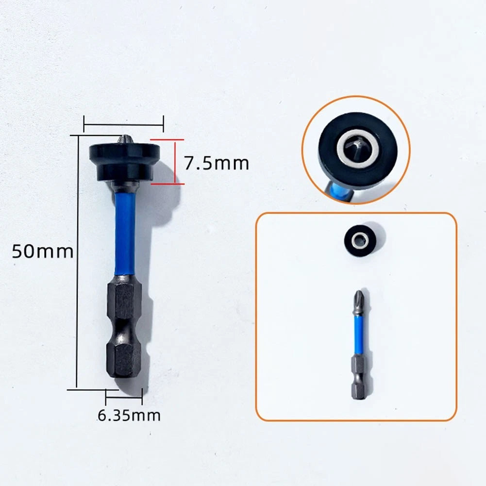 2X Magnetic Positioning Screwdriver Bits 50mm Cross Head for Screws