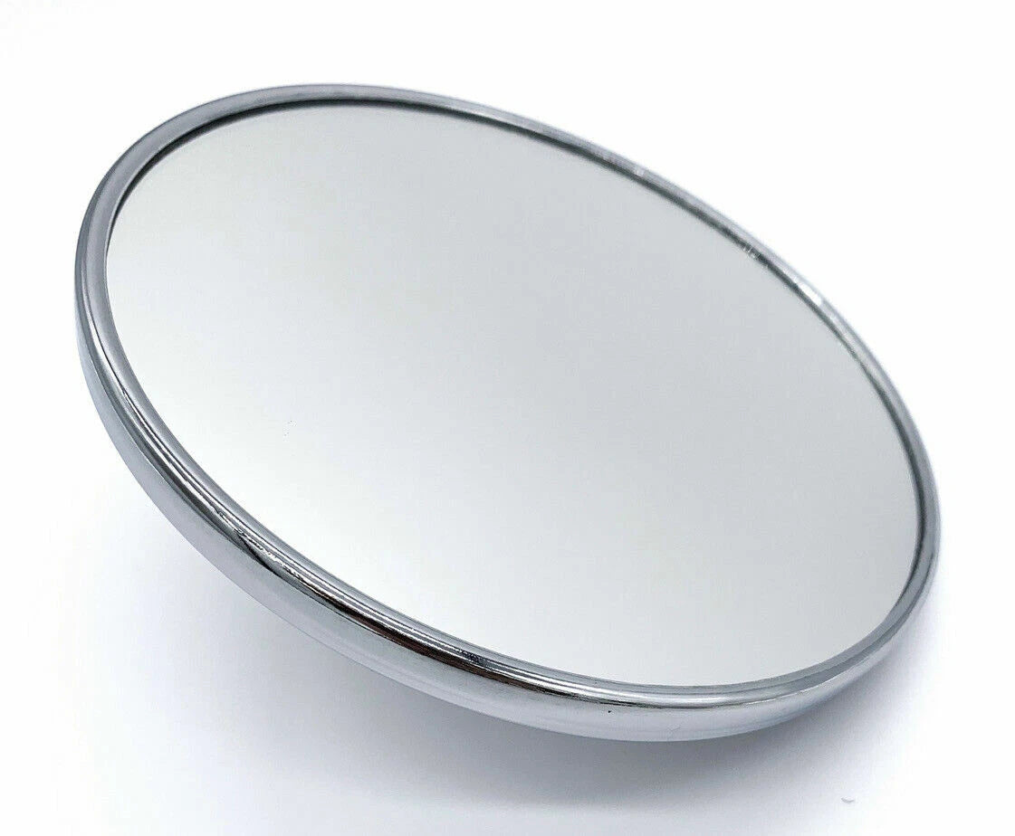 Side Rear View Mirrors Pair Flat 5in Chrome Ribbed Back for Toyota (2005–2015)