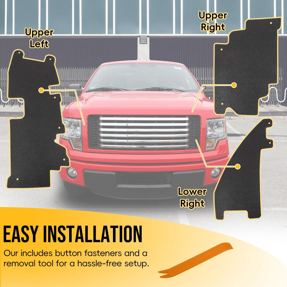 3PCS Radiator Support Grille Air Deflector Kit for Ford F-150 (2009–2014)