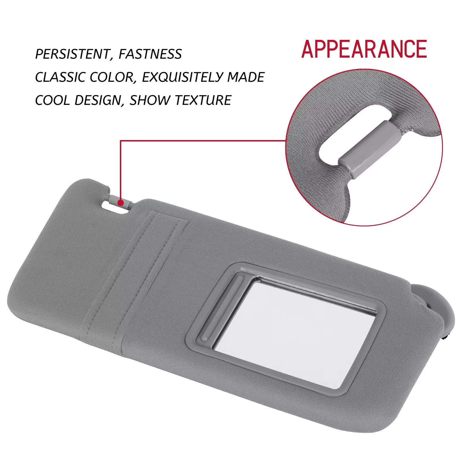 Right Passenger Side Sun Visor for Toyota Camry (2007-2011) Gray Sunroof