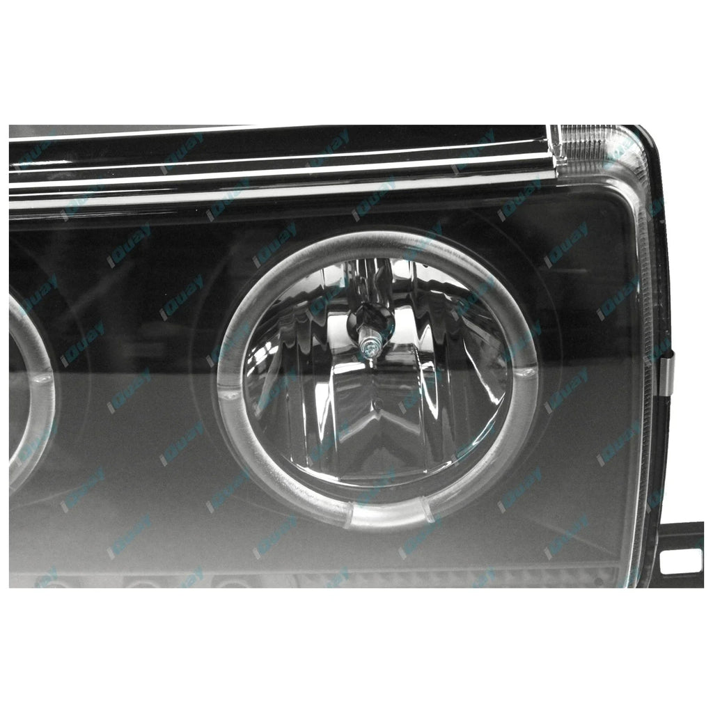 Black Halo Projector Headlights with LED for Landcruiser FJ80R FZJ80 1990~1992