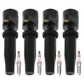 Set of 4 Ignition Coils & NGK Ruthenium HX Spark Plugs for Ford Focus (2000–2023)
