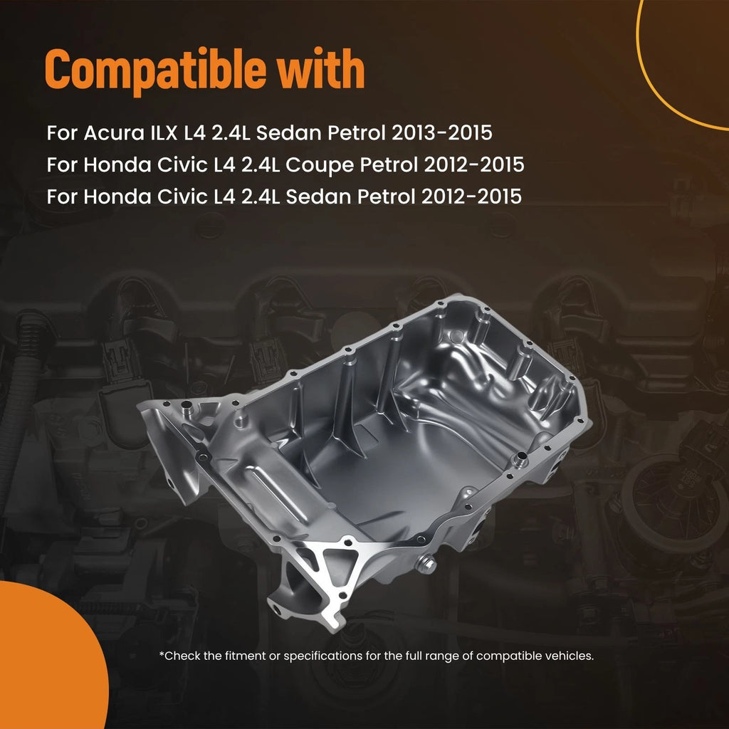 Aluminum Oil Pan for Honda Civic/Acura ILX 2.4L (2012–2015)