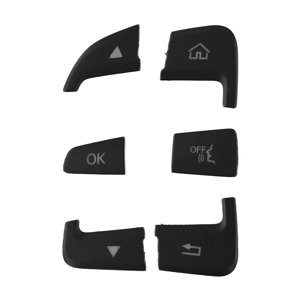 Black ABS Button Cover Sticker / 12pcs / Button Cover Sticker for Mercedes C-Class W205 (2014–2021)