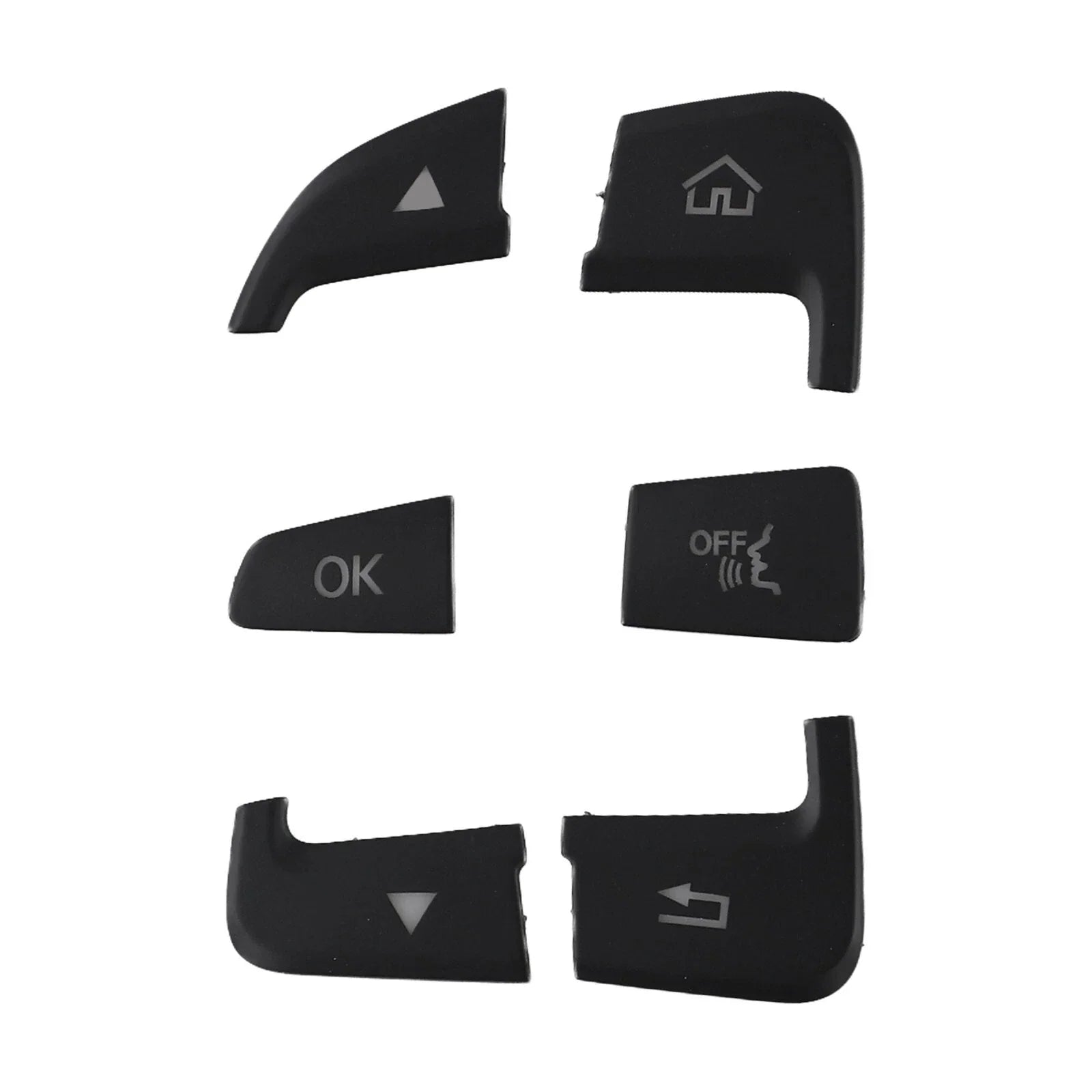 Black ABS Button Cover Sticker / 12pcs / Button Cover Sticker for Mercedes C-Class W205 (2014–2021)