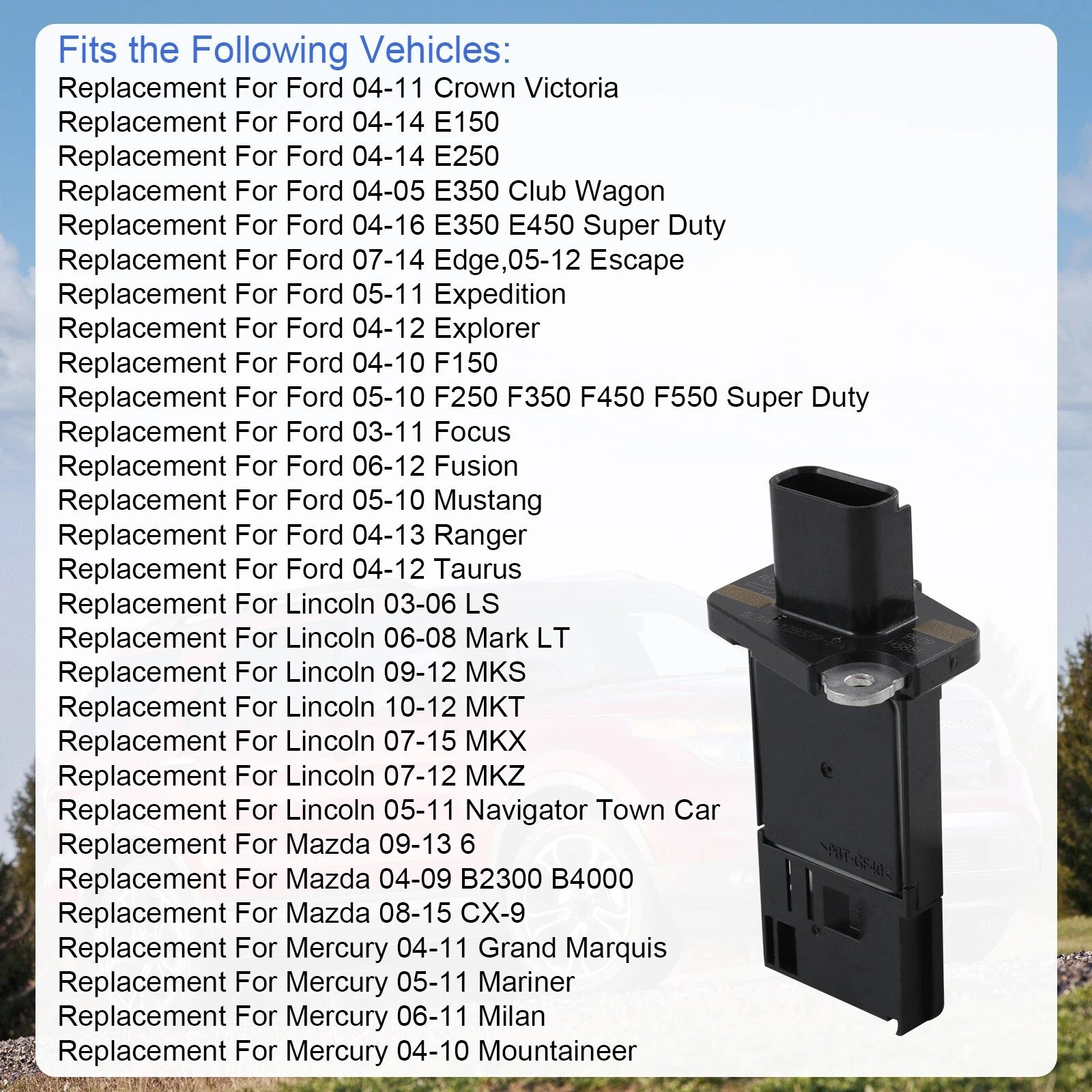 Mass Air Flow Meter for Ford Lincoln Mazda Mercury (2000-2006)