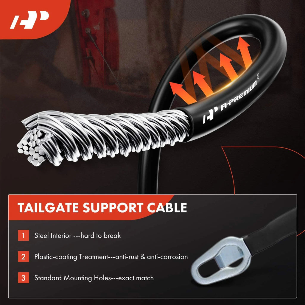 Tailgate Hardware Rebuild Kit with Cable for Chevy Silverado 2500 HD (2001-2019)