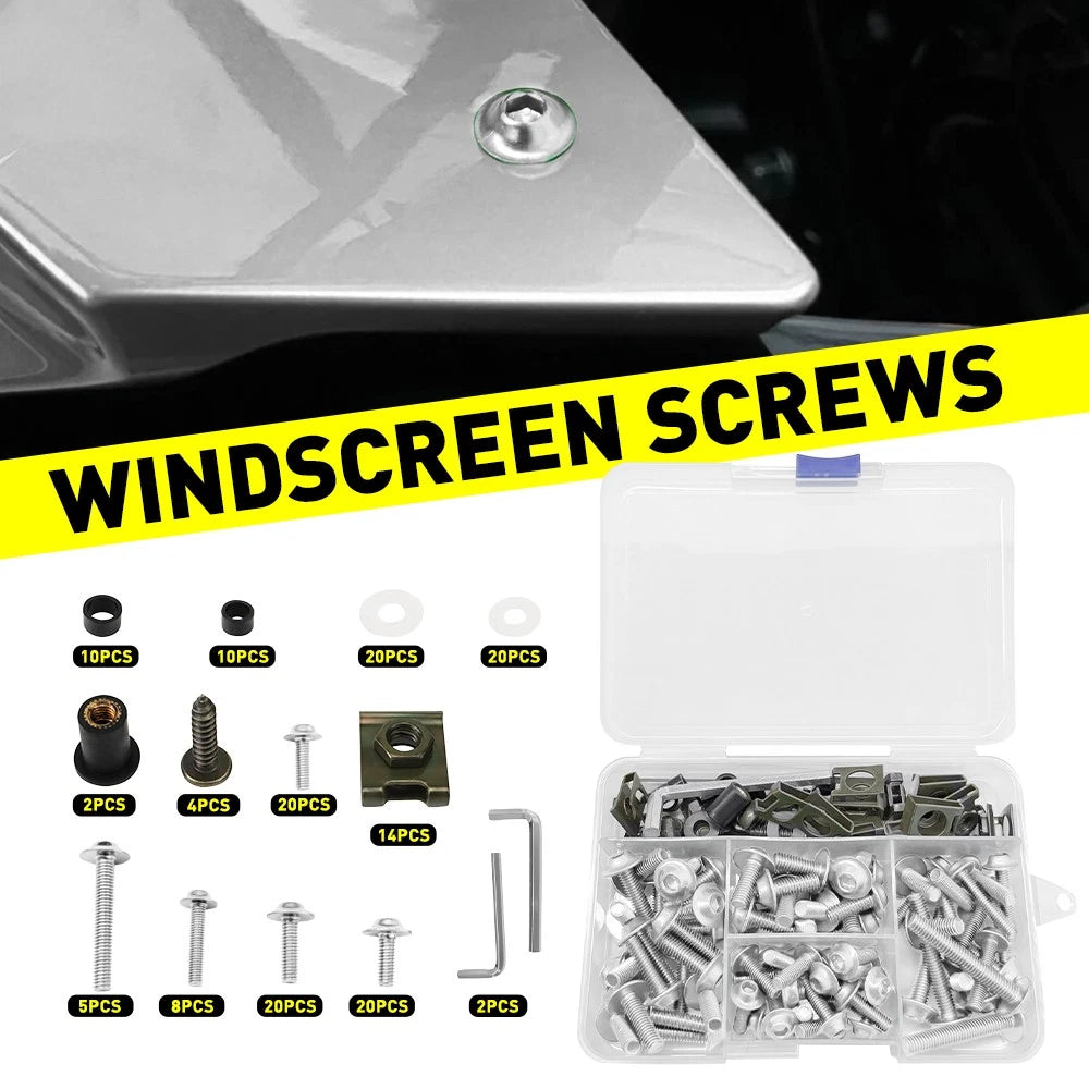 Set of 155 Aluminum Fairing Bolts Kit M5 M6 for Yamaha YZF R1 R6 (1998–2021)