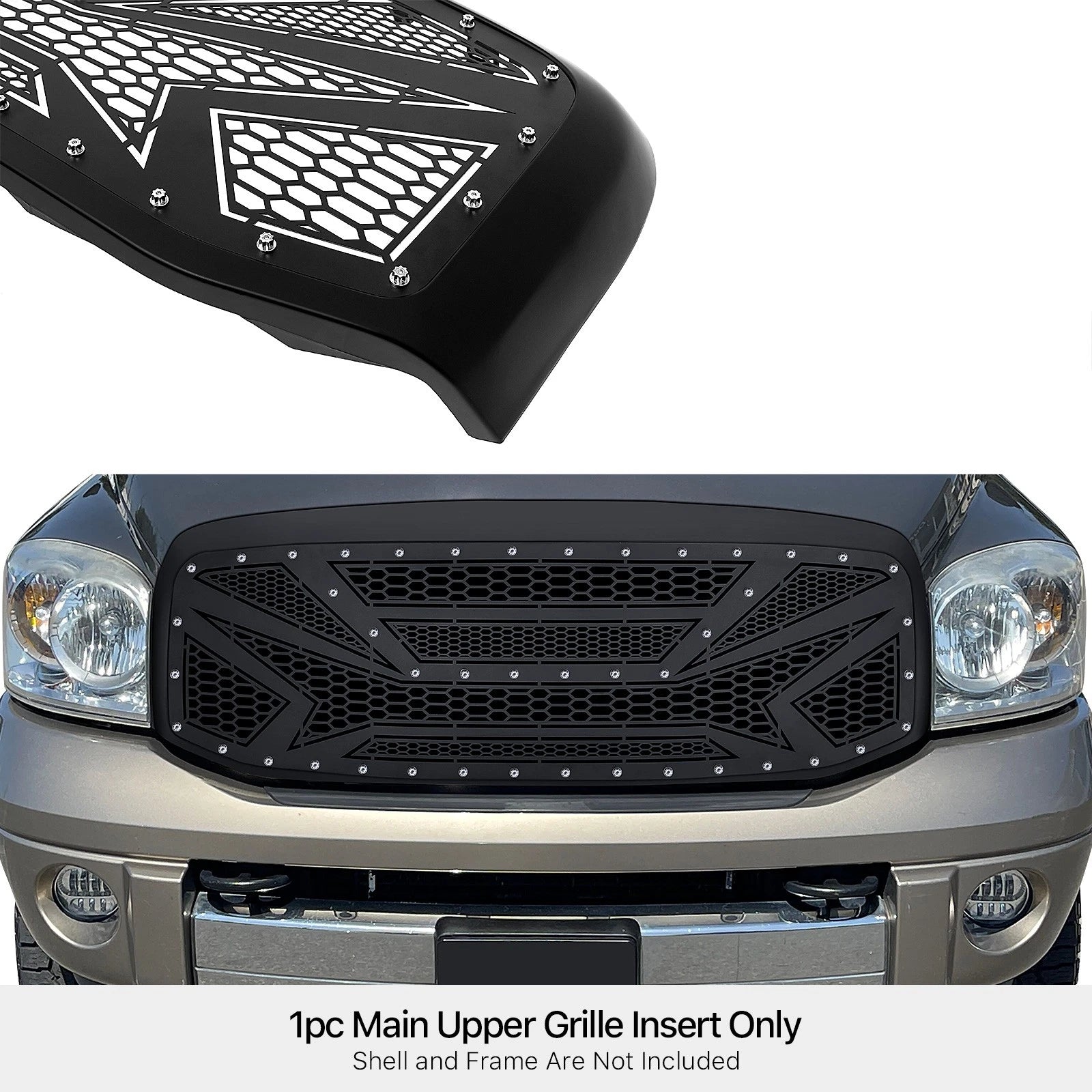 Stainless Laser Cut Black Upper Grille for Ram 1500/2500 (2006-2008)