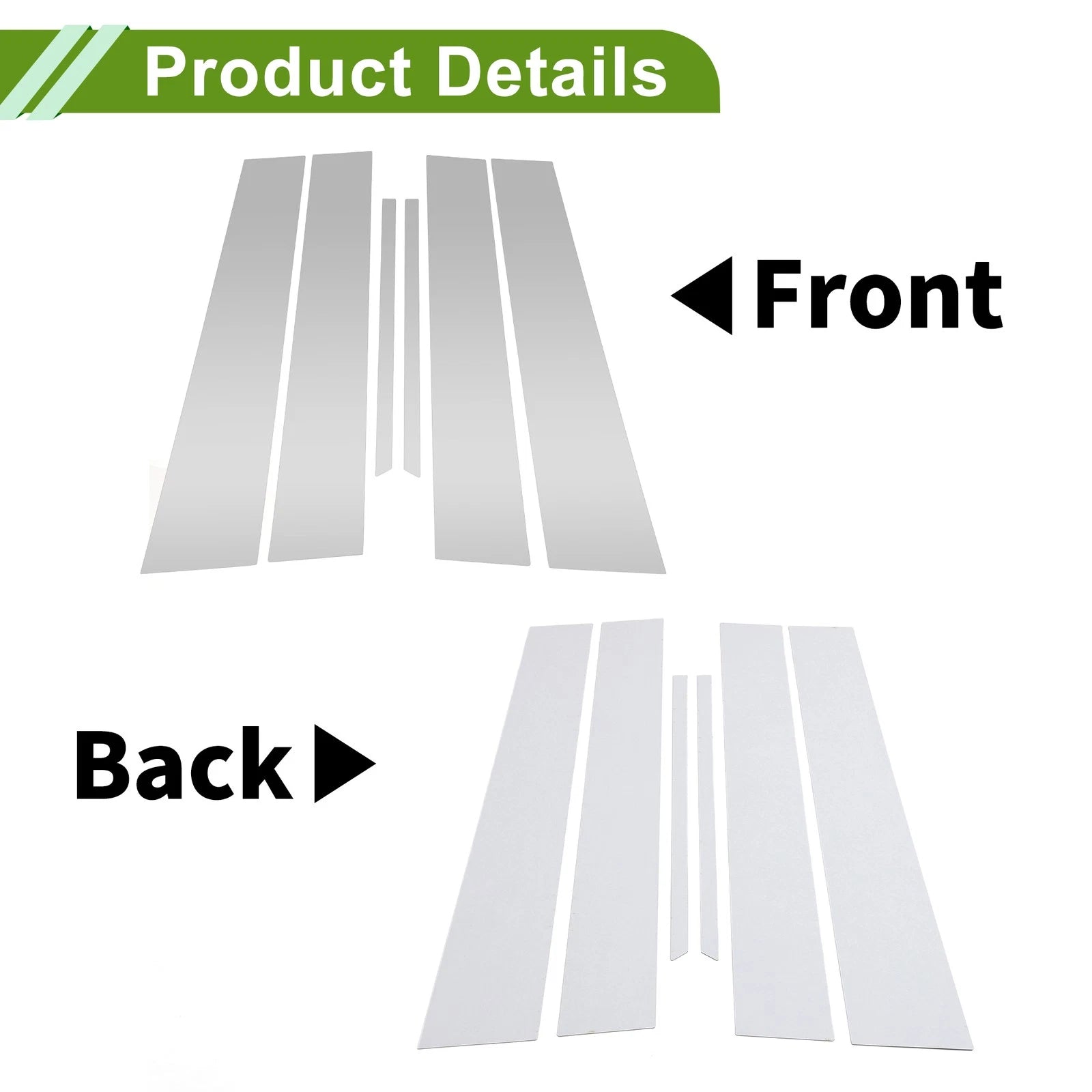 Set of 6 Pillar Window Trim for Chevy Equinox (2010–2017) Silver Tone