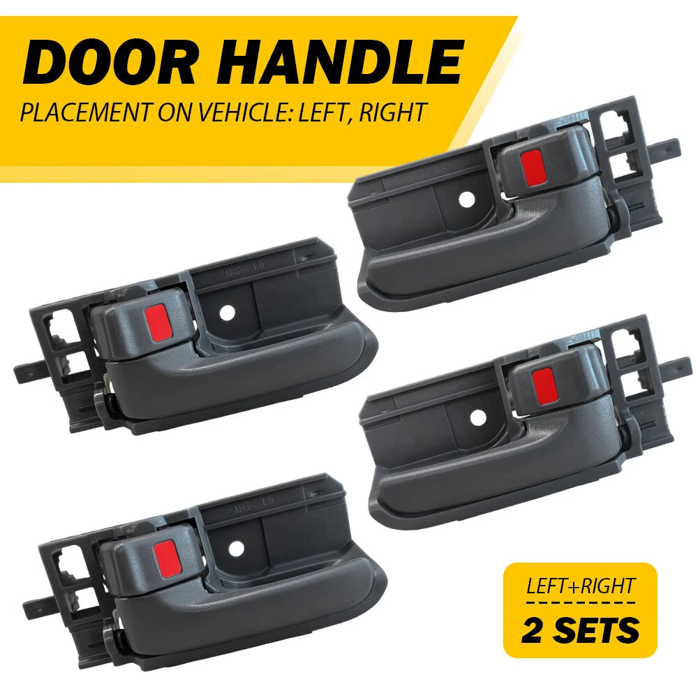 Set of 4 Dark Gray Interior Door Handles for Toyota Corolla (2003–2008)
