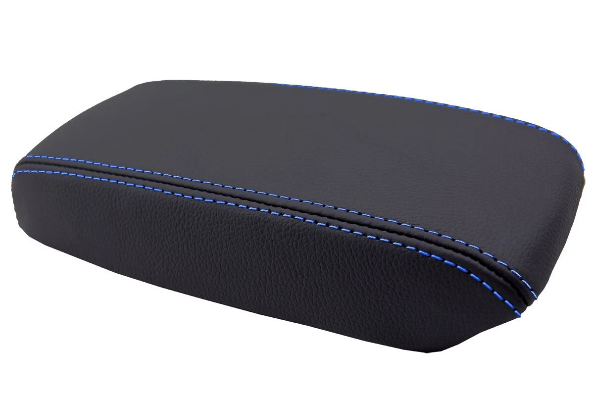 Leather Console Lid Armrest Cover for Acura Integra (1994–2001) Blue Stitch
