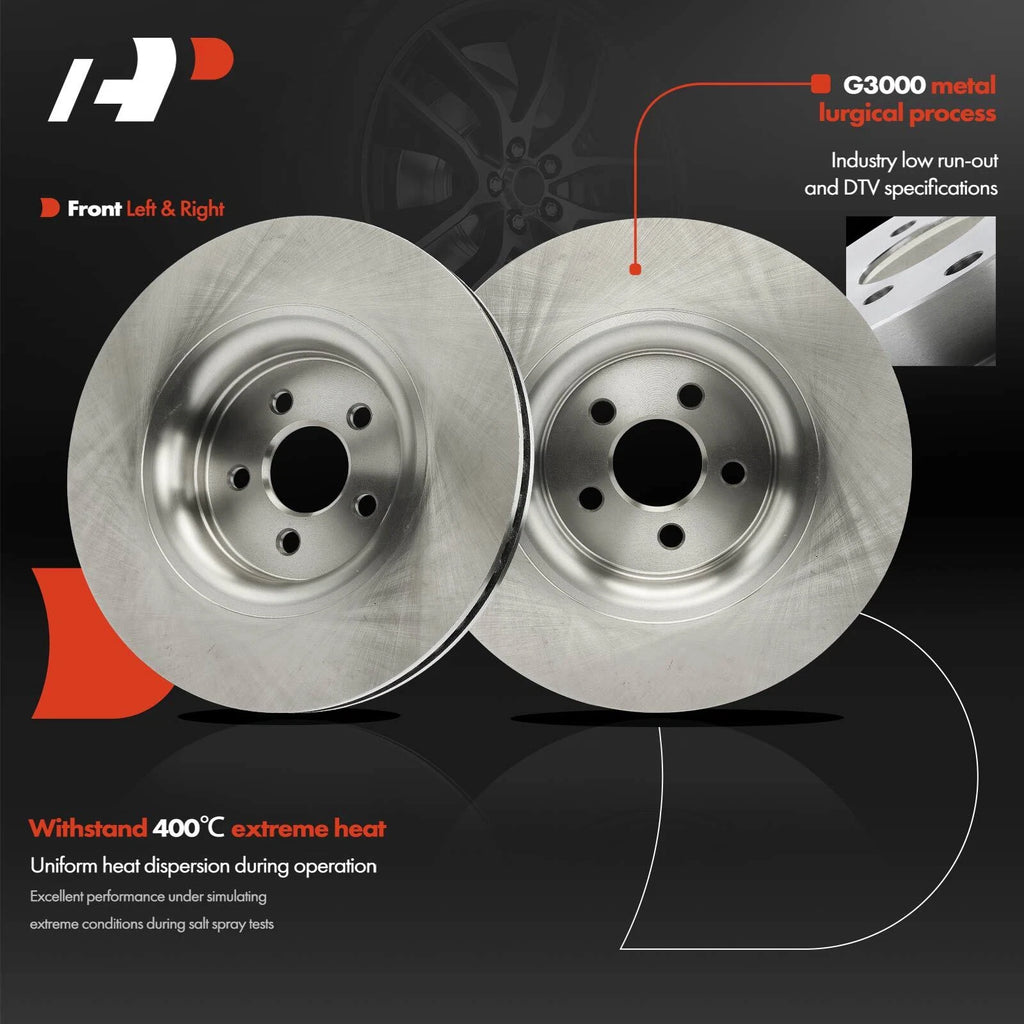 Front Disc Brake Rotors & Ceramic Pads for Ford Edge (2015-2021)