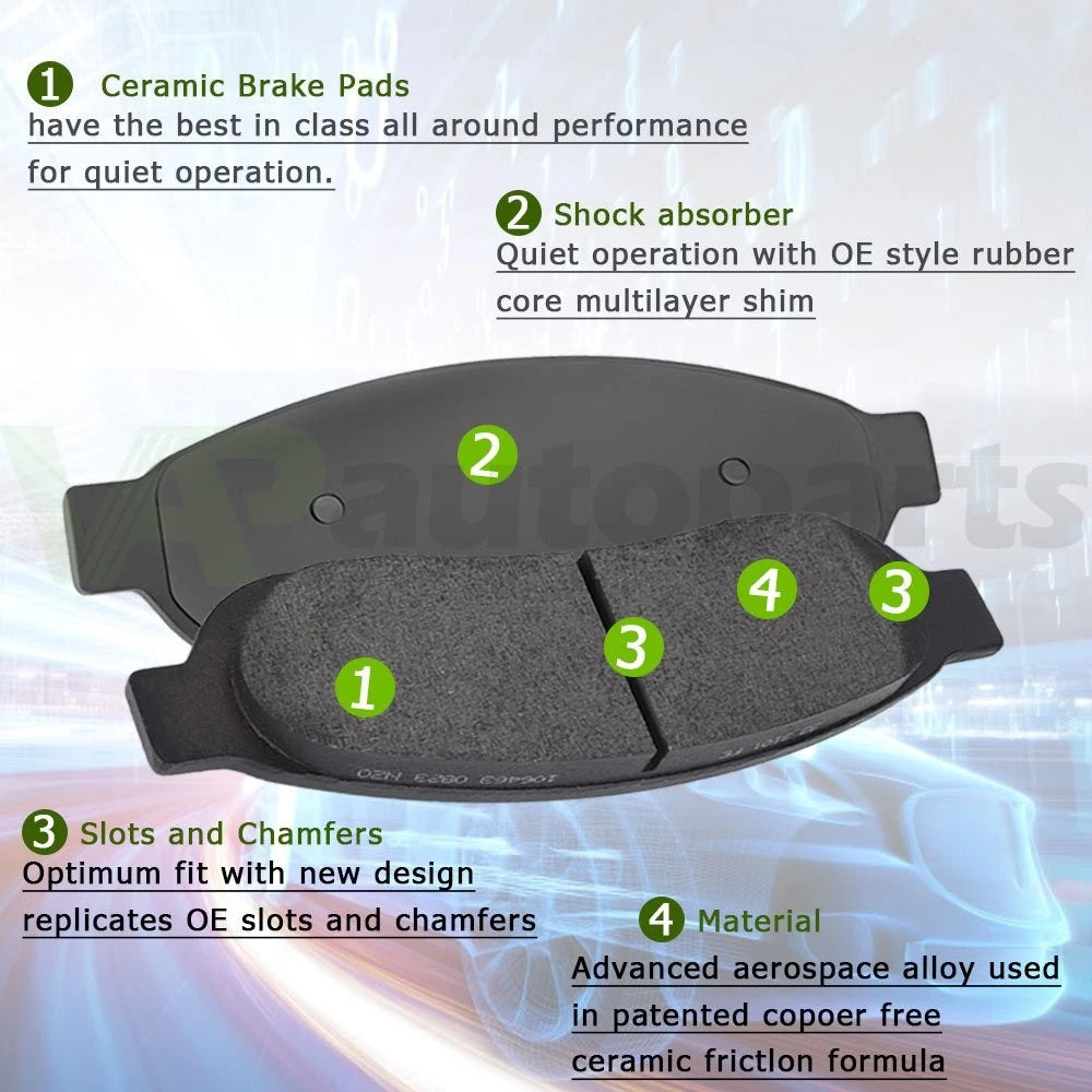 Front Drilled Rotors and Brake Pads for Chevy GMC Silverado Sierra 1500