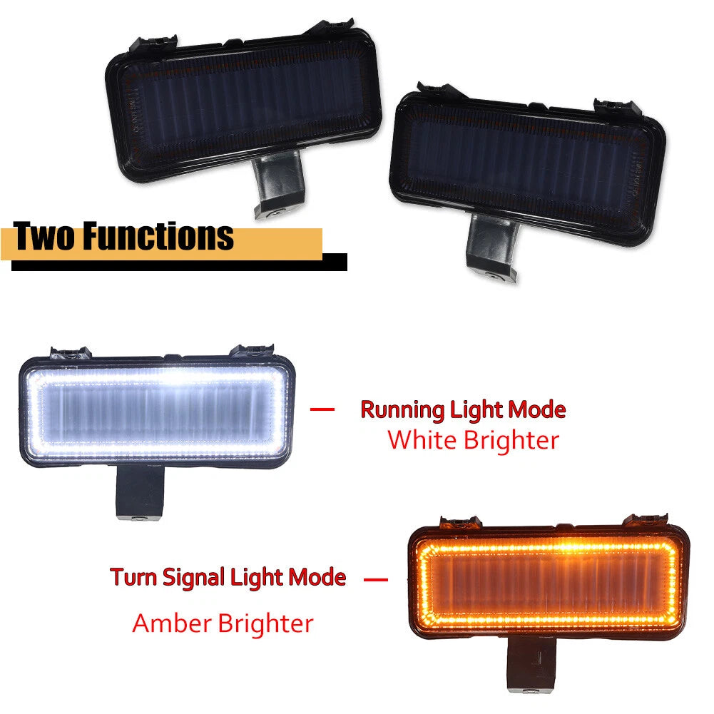 Smoke Switchback LED Park Turn Signal Lights for Chevy GMC PU Blazer Jimmy (1981–1982)