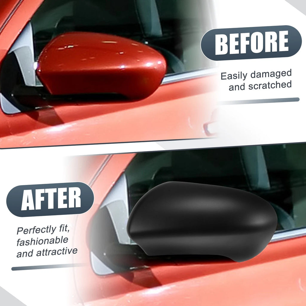 Pair Rearview Mirror Cover Cap Matte Black for Nissan Qashqai J10 (2007–2014)