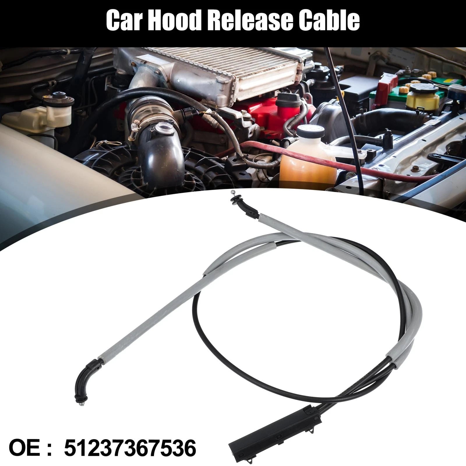 Hood Bonnet Release Cable for BMW X6 (2015–2019), X5 (2014–2018) 51237367536
