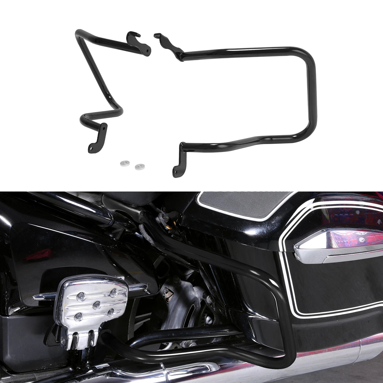 Black Hard Saddlebags Guards for BMW R18 (2021–2024) B21-24