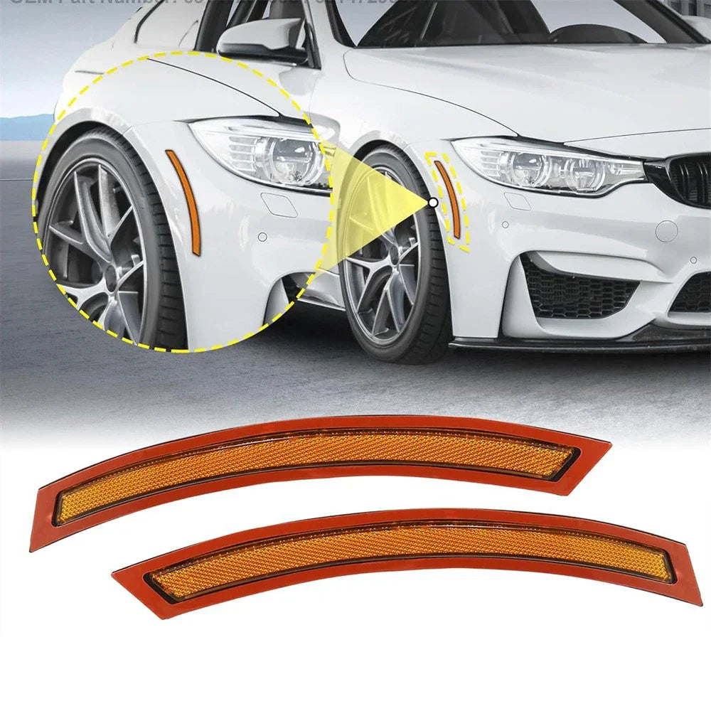 Yellow Lens Front Bumper Side Marker Reflectors for BMW X5 (2014-2016)