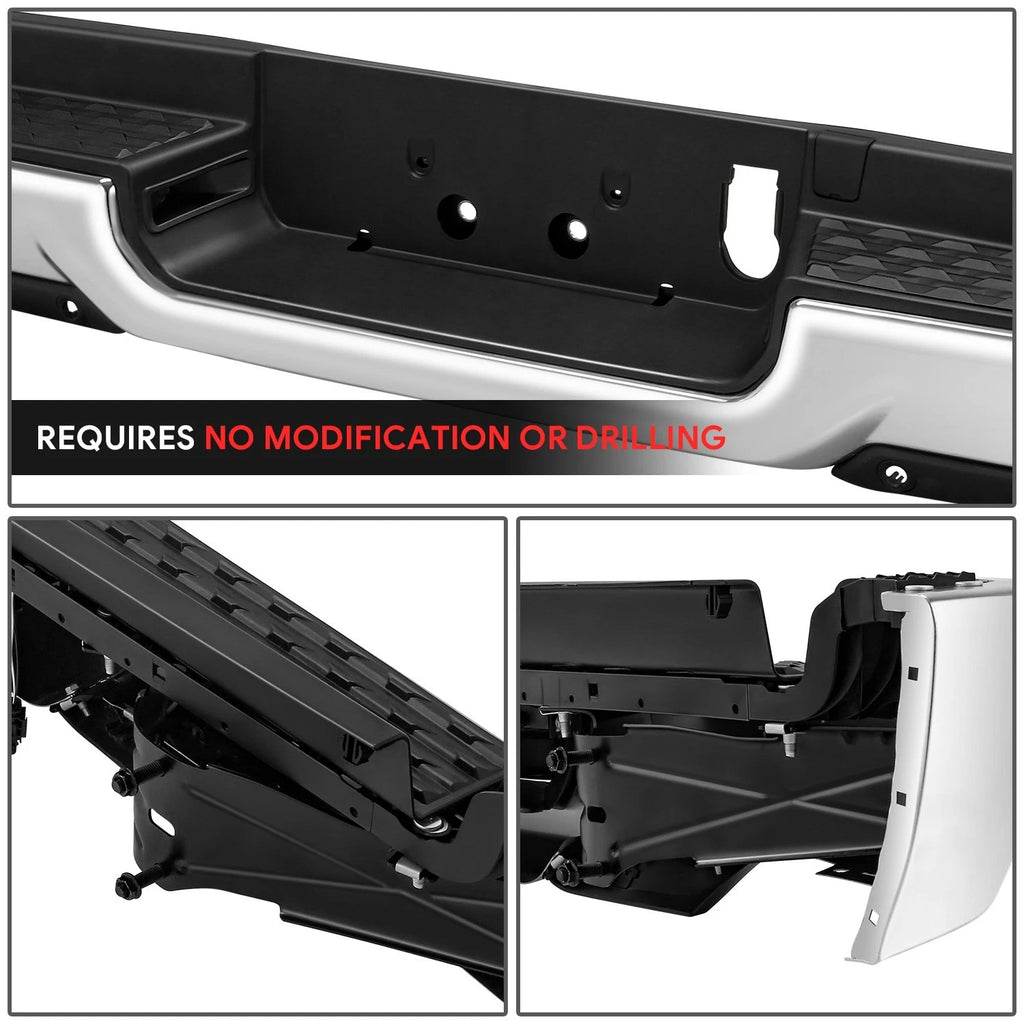 Dual Exhaust Chrome Rear Bumper Assembly for RAM 1500 (2019–2024)