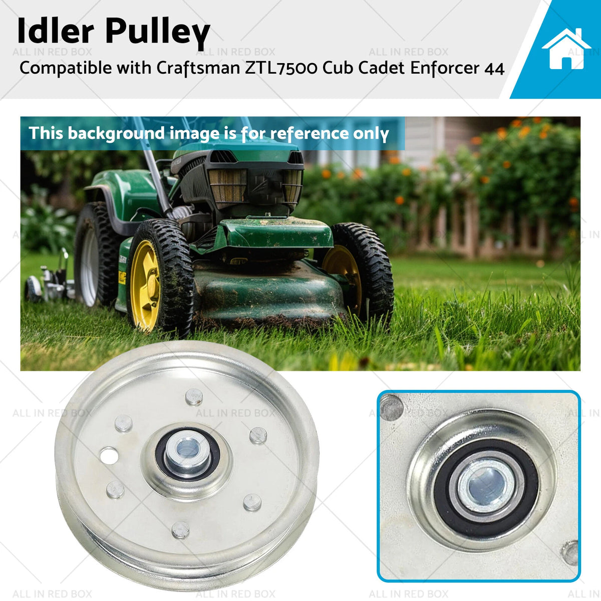 Flat Idler Pulley for Craftsman ZTL7500, Cub Cadet Enforcer 44 (756-3005)