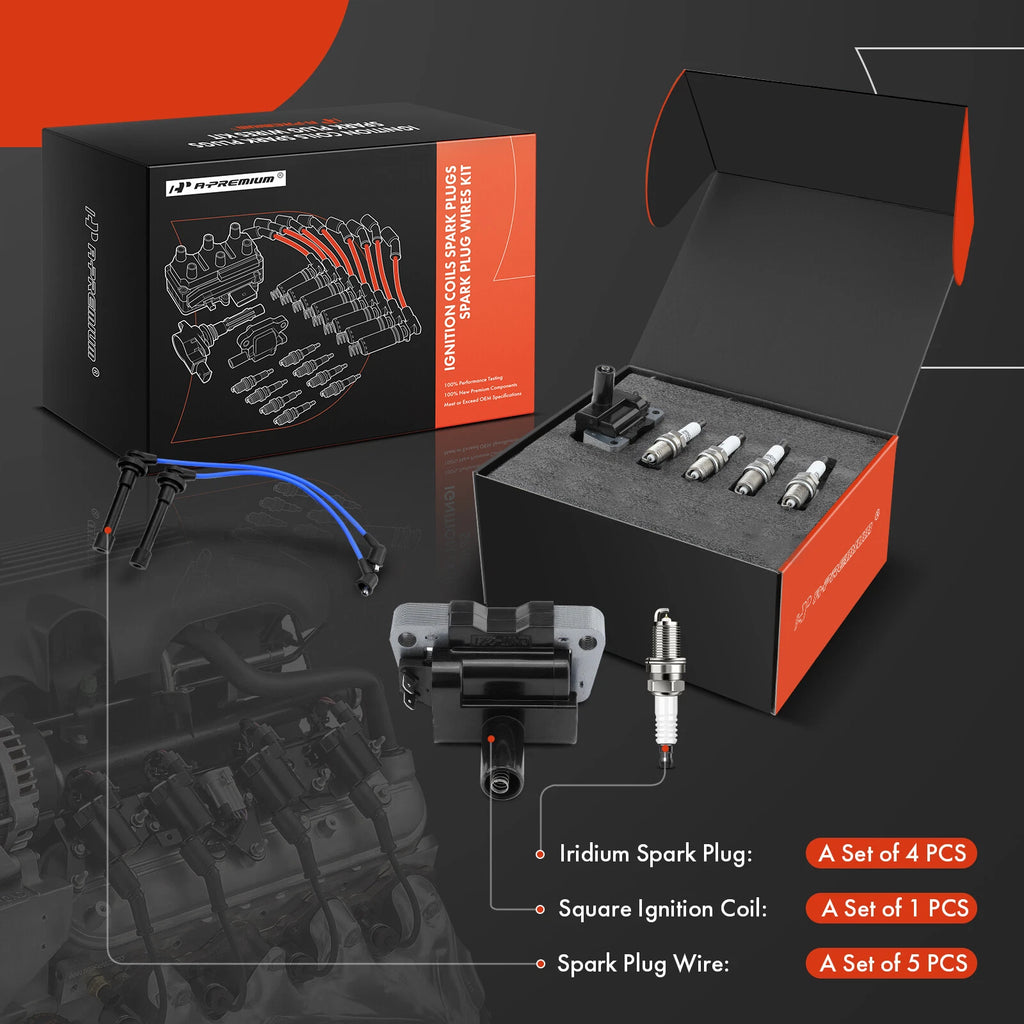 Ignition Coil & Iridium Spark Plugs Set for Nissan Sentra