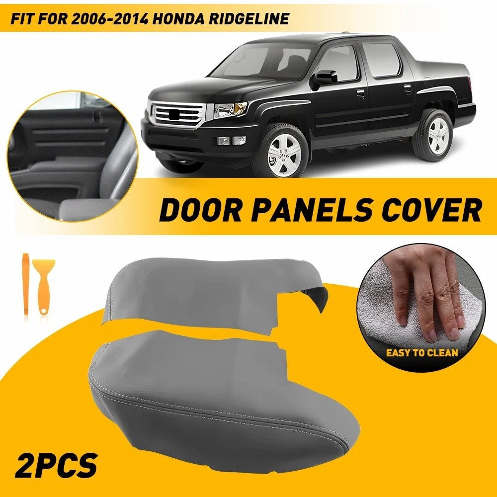 2X Door Cover Armrest Pad for Honda Ridgeline (2006–2014) Gray EPY