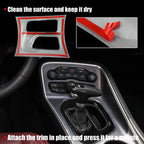 Carbon Fiber Black Central Control Gear Shift Panel Trim for Dodge