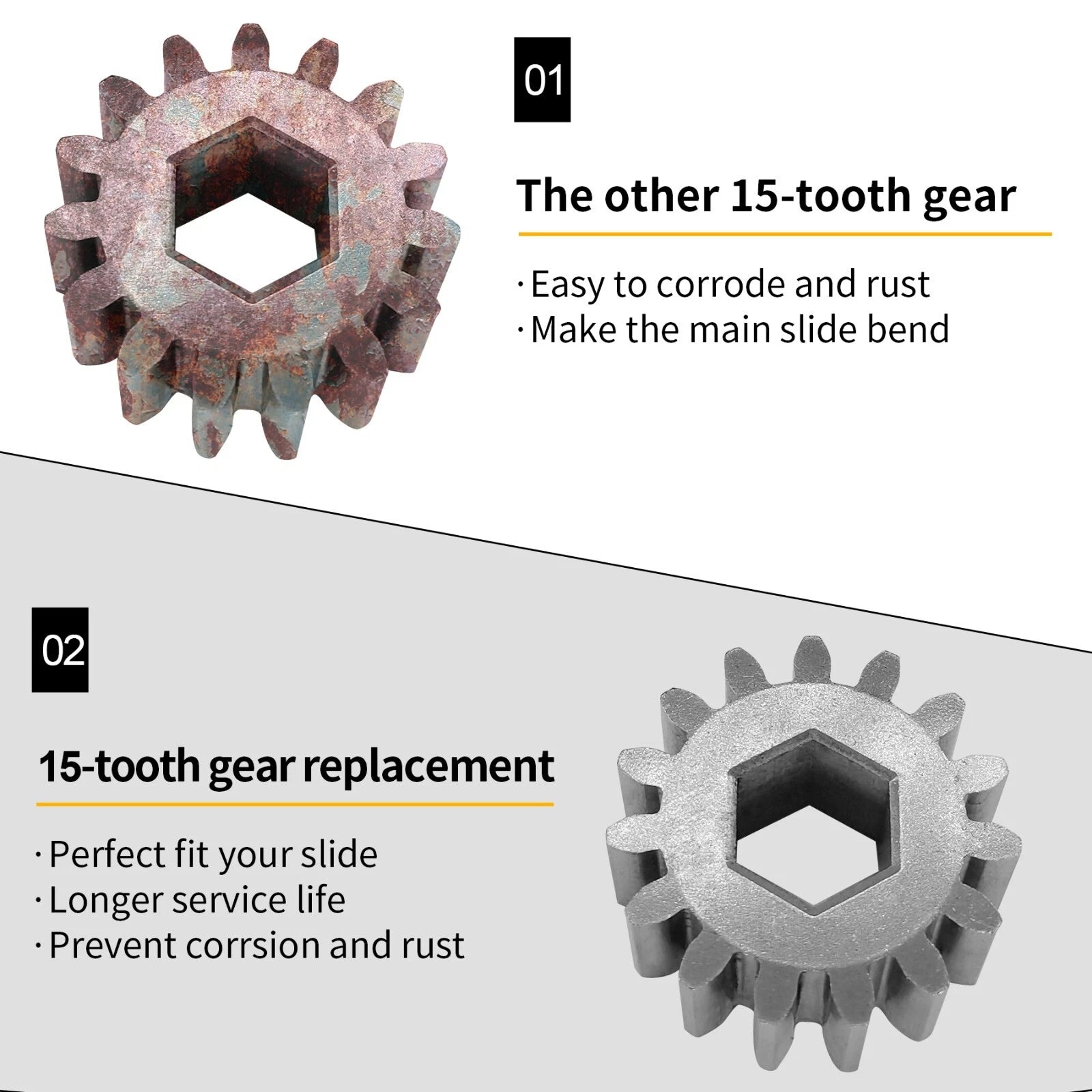 15-Tooth Spur Gear for RV Hydraulic/Electric Slide-Out