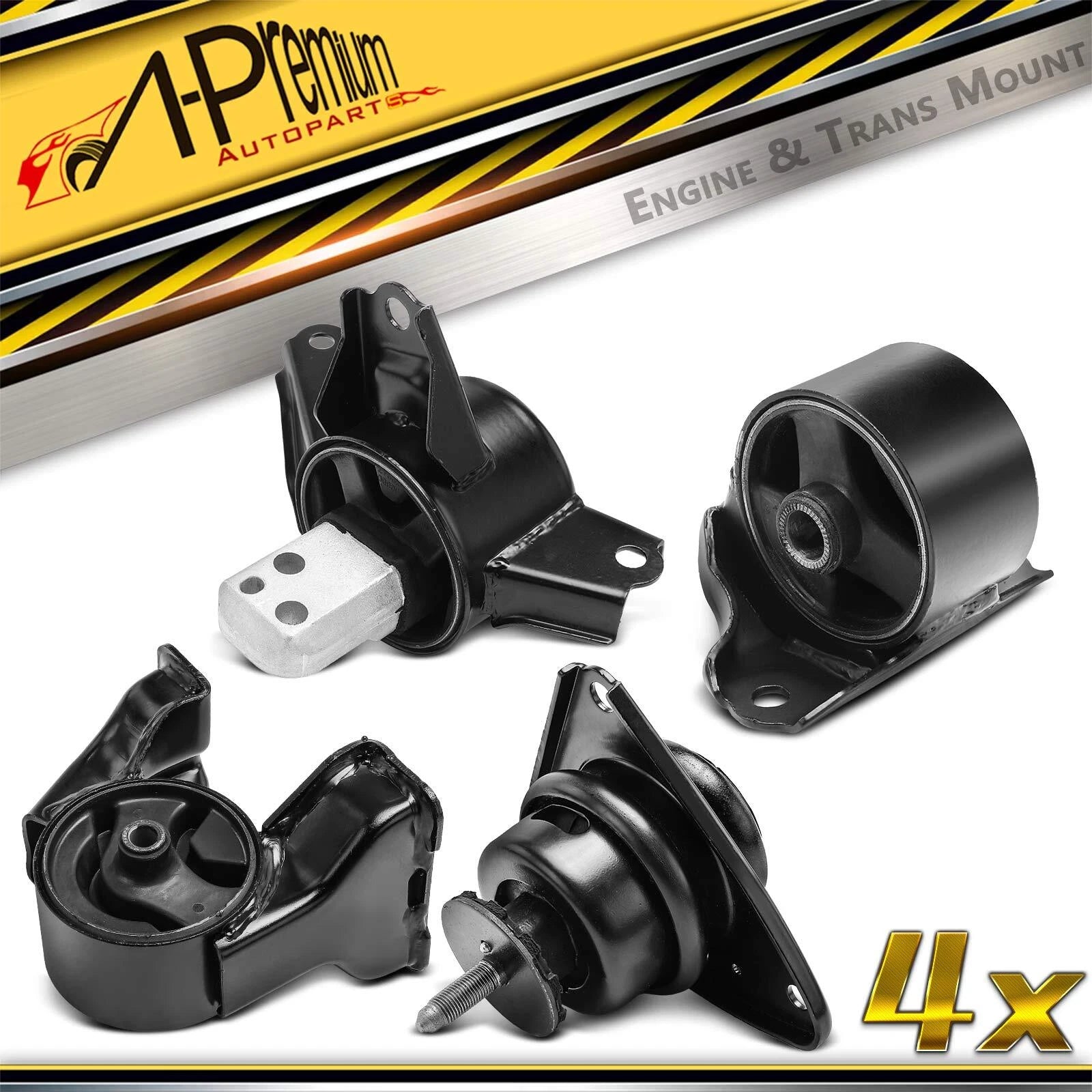 Set of 4 Engine Motor & Transmission Mounts for Kia Forte (2010–2013)
