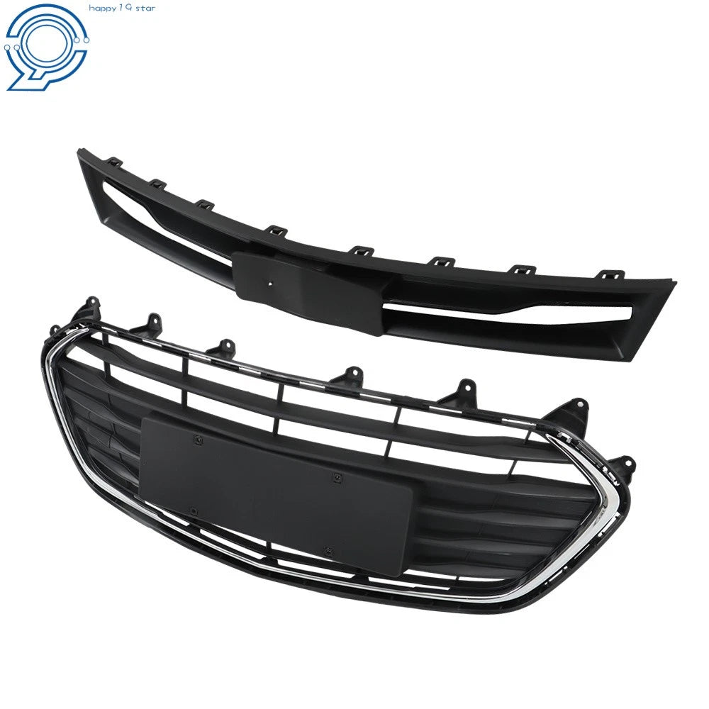 Pair Upper & Lower Grille Mesh for Chevrolet Trax (2017-2021) Chrome