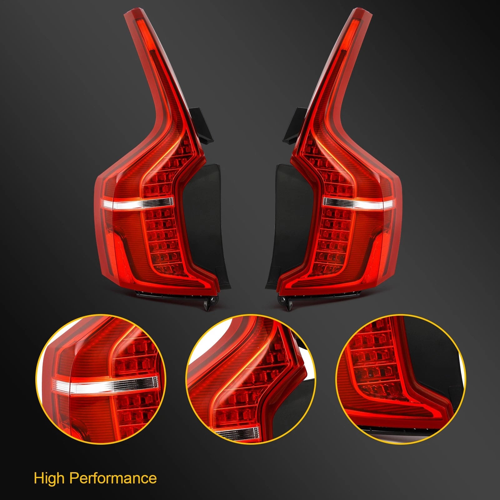 2X LED Tail Light Assembly for Volvo XC90 (2016–2024)