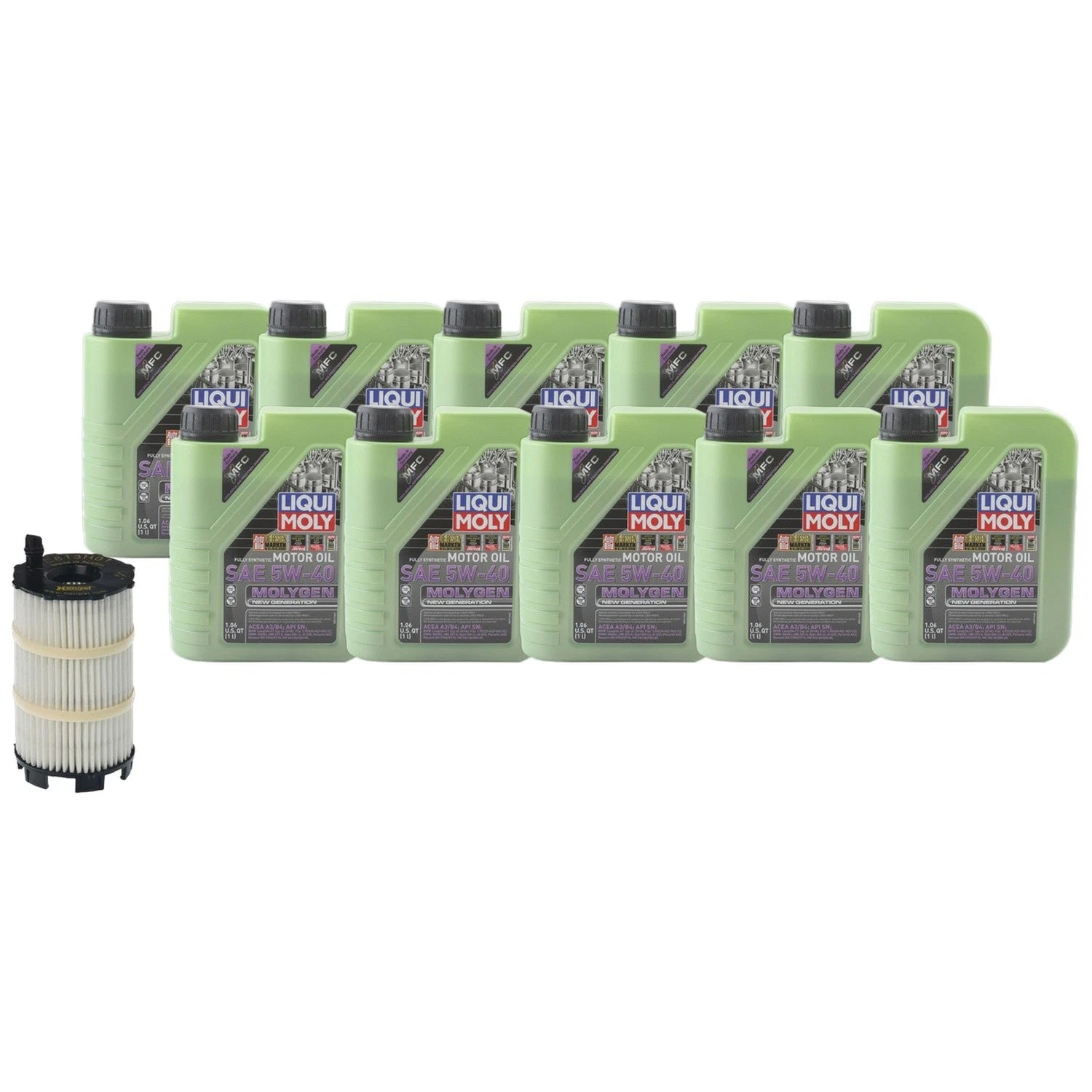 Liqui Moly Molygen 5W40 Engine Oil Change Kit for Audi Q7 R8 S5 S8 (2010–2023)