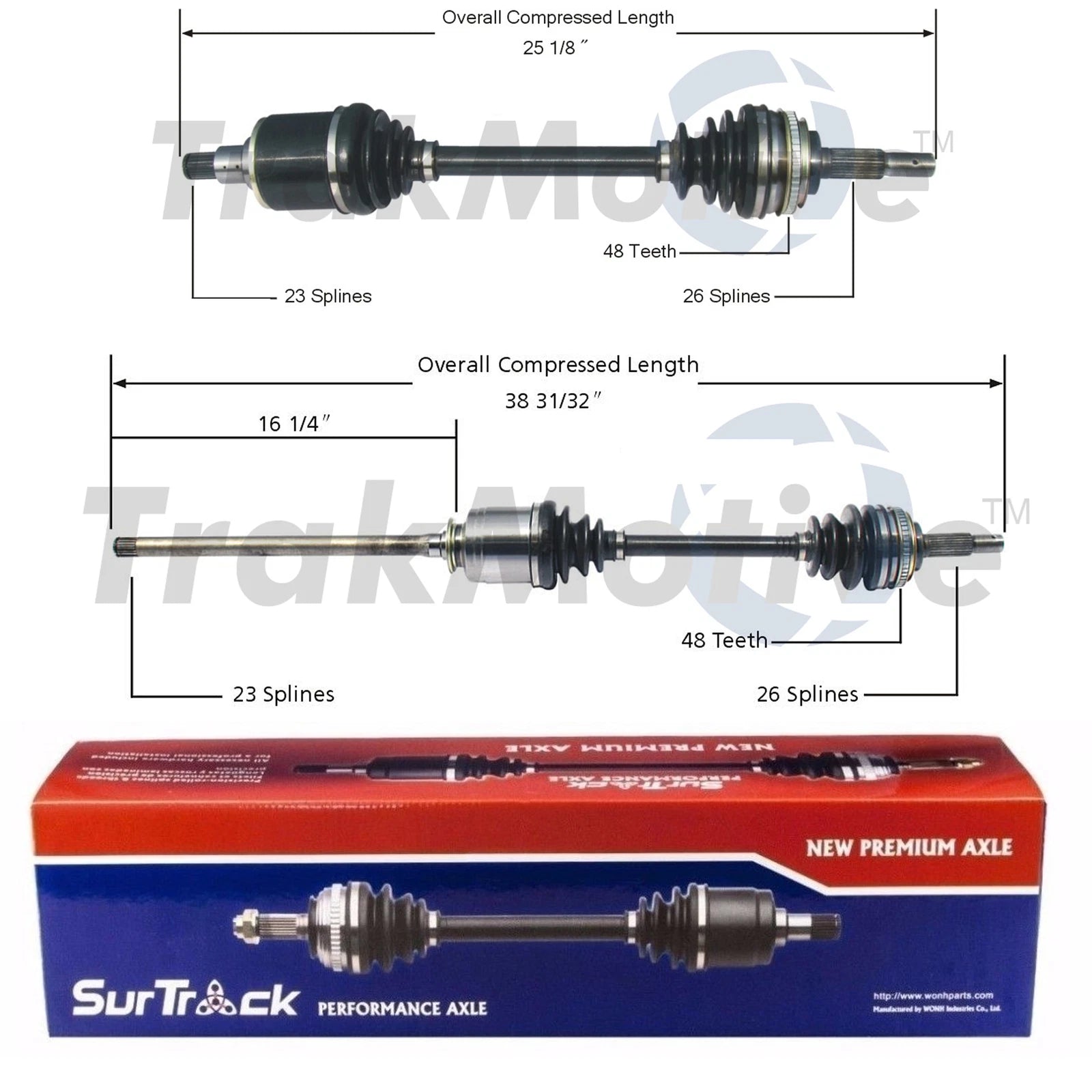 Set of 2 Front CV Axle Shafts for Lexus RX AWD (1999–2003)