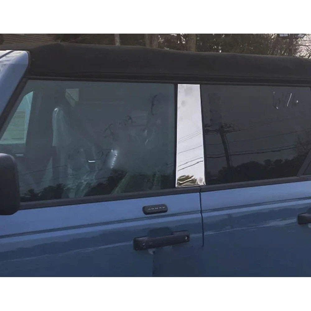 2pc. Luxury FX Polished Pillar Post Trim for 2021-2023 Ford Bronco 4-door