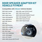 6.5" Door Speaker Adapter Bracket Ring with Harness for Nissan Sentra (2004–2018)
