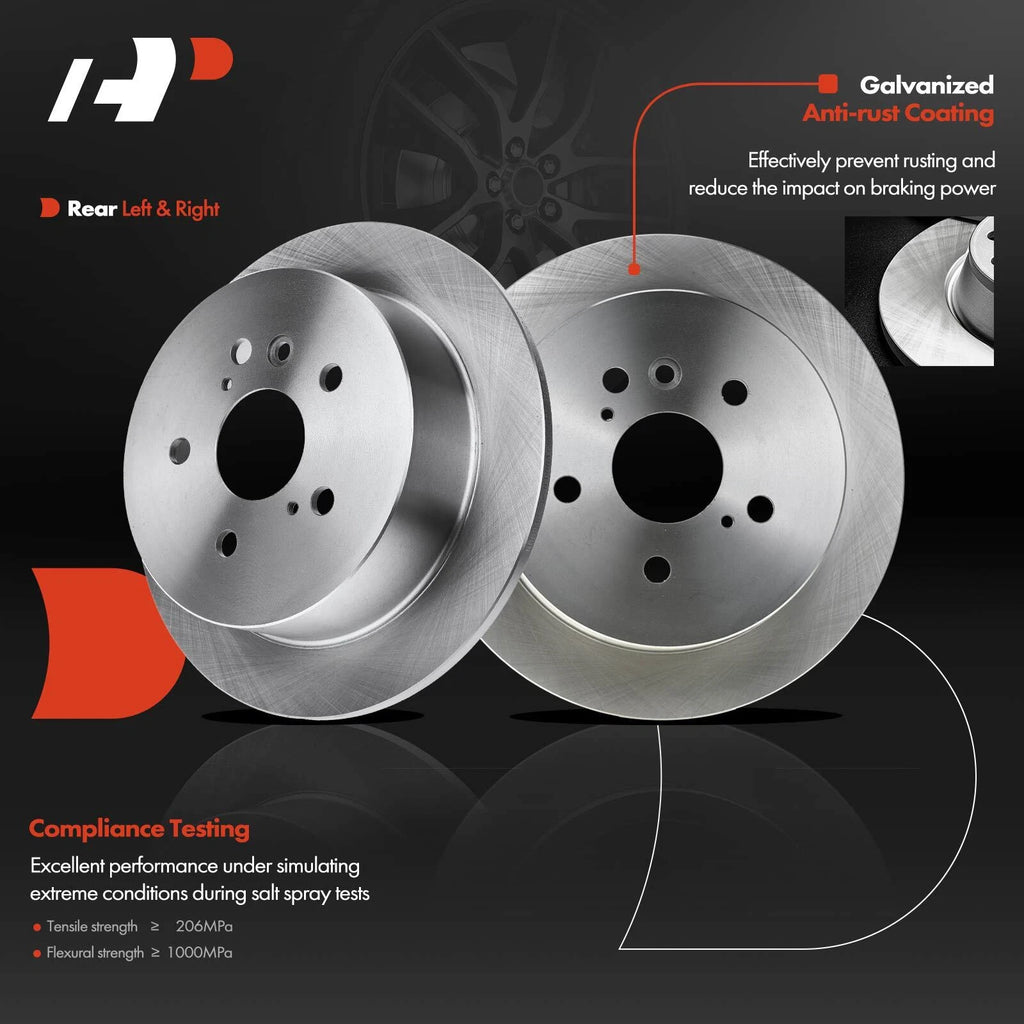 Rear Brake Rotor & Ceramic Pad for Toyota Highlander (2014-2019)