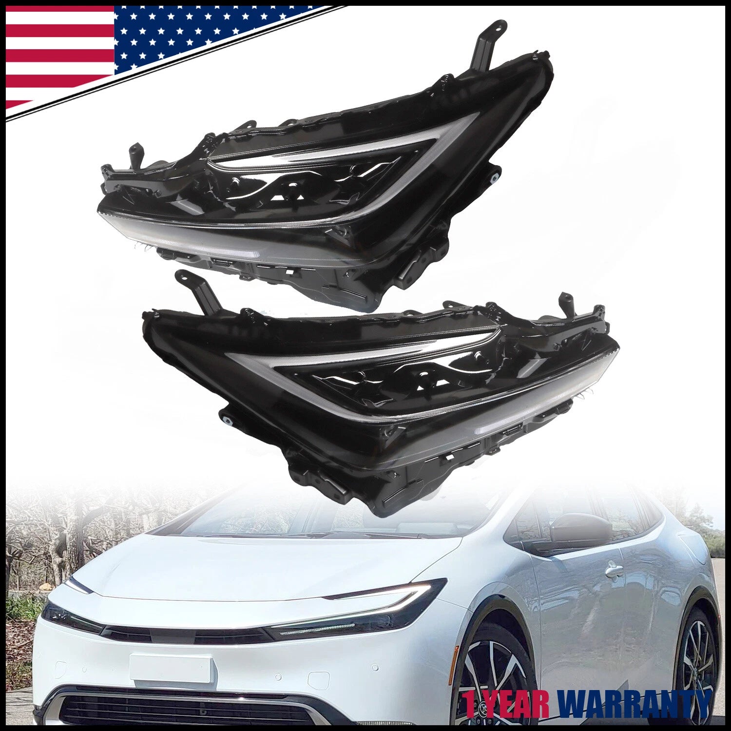 LED Headlight Assembly Set for Toyota Prius (2023–2024)